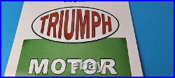 Vintage Triumph Motor Oil Sign Gas Service Pump Porcelain Gasoline Sign