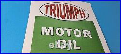 Vintage Triumph Motor Oil Sign Gas Service Pump Porcelain Gasoline Sign