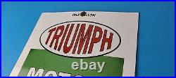 Vintage Triumph Motor Oil Sign Gas Service Pump Porcelain Gasoline Sign