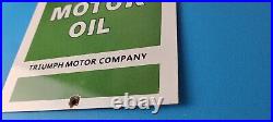 Vintage Triumph Motor Oil Sign Gas Service Pump Porcelain Gasoline Sign