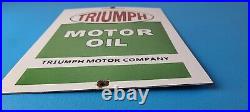 Vintage Triumph Motor Oil Sign Gas Service Pump Porcelain Gasoline Sign