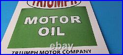 Vintage Triumph Motor Oil Sign Gas Service Pump Porcelain Gasoline Sign