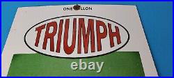 Vintage Triumph Motor Oil Sign Gas Service Pump Porcelain Gasoline Sign