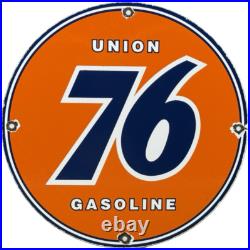 Vintage Union 76 Gasoline Porcelain Sign Gas Station Pump Plate Motor Oil Auto Vintage Union 76 Gasoline Porcelain Sign Gas Station Pump Plate Motor Oil Auto