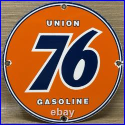 Vintage Union 76 Gasoline Porcelain Sign Gas Station Pump Plate Motor Oil Auto Vintage Union 76 Gasoline Porcelain Sign Gas Station Pump Plate Motor Oil Auto