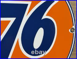 Vintage Union 76 Gasoline Porcelain Sign Gas Station Pump Plate Motor Oil Auto