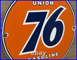 Vintage Union 76 Gasoline Porcelain Sign Gas Station Pump Plate Motor Oil Auto Vintage Union 76 Gasoline Porcelain Sign Gas Station Pump Plate Motor Oil Auto