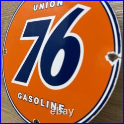 Vintage Union 76 Gasoline Porcelain Sign Gas Station Pump Plate Motor Oil Auto Vintage Union 76 Gasoline Porcelain Sign Gas Station Pump Plate Motor Oil Auto