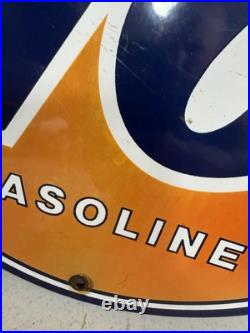 Vintage Union 76 Gasoline Sign Porcelain Gas Motor Oil Service Pump Sign Vintage Union 76 Gasoline Sign Porcelain Gas Motor Oil Service Pump Sign