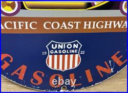 Vintage Union Gasoline Porcelain Sign Gas Station Motor Oil Pch California 1