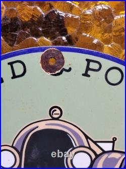 Vintage Union Gasoline Porcelain Sign Motor Oil Gasoline Gas Pump Plate Service