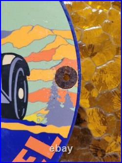 Vintage Union Gasoline Porcelain Sign Motor Oil Gasoline Gas Pump Plate Service