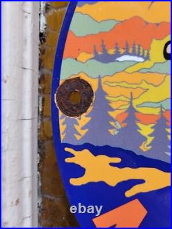 Vintage Union Gasoline Porcelain Sign Motor Oil Gasoline Pump Plate Power Speed