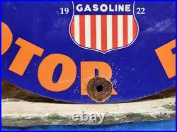 Vintage Union Gasoline Porcelain Sign Motor Oil Gasoline Pump Plate Power Speed
