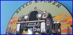 Vintage Union Speed Power Porcelain Gasoline Motor Oil Service Station Sign