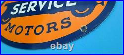 Vintage United Motor Service Porcelain Gasoline & Oil Chevy Auto Service Sign