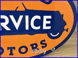 Vintage United Motor Services Porcelain Sign Gas Station Pump Motor Oil Auto