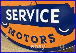 Vintage United Motor Services Porcelain Sign Gas Station Pump Motor Oil Auto