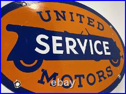 Vintage United Motors Porcelain Sign Service Station Gas Motor Oil Dealership