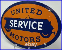 Vintage United Motors Porcelain Sign Service Station Gas Motor Oil Dealership