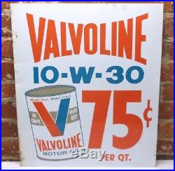 Vintage Valvoline Motor Oil 18 x 21 Double Sided Metal Advertising Sign
