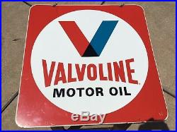 Vintage Valvoline Motor Oil 2 sided Gasoline Metal Sign Oil 30inX30in NO STAND