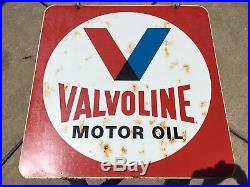 Vintage Valvoline Motor Oil 2 sided Gasoline Metal Sign Oil 30inX30in ...