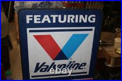 Vintage Valvoline Motor Oil Gas Station 2 Sided 24x41 Metal Sidewalk Curb Sign Vintage Valvoline Motor Oil Gas Station 2 Sided 24x41 Metal Sidewalk Curb Sign