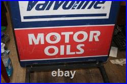 Vintage Valvoline Motor Oil Gas Station 2 Sided 24x41 Metal Sidewalk Curb Sign Vintage Valvoline Motor Oil Gas Station 2 Sided 24x41 Metal Sidewalk Curb Sign