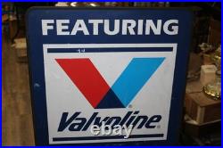 Vintage Valvoline Motor Oil Gas Station 2 Sided 24x41 Metal Sidewalk Curb Sign Vintage Valvoline Motor Oil Gas Station 2 Sided 24x41 Metal Sidewalk Curb Sign