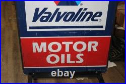 Vintage Valvoline Motor Oil Gas Station 2 Sided 24x41 Metal Sidewalk Curb Sign Vintage Valvoline Motor Oil Gas Station 2 Sided 24x41 Metal Sidewalk Curb Sign