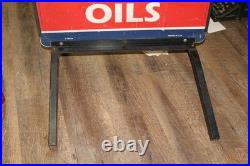 Vintage Valvoline Motor Oil Gas Station 2 Sided 24x41 Metal Sidewalk Curb Sign Vintage Valvoline Motor Oil Gas Station 2 Sided 24x41 Metal Sidewalk Curb Sign