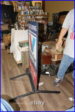 Vintage Valvoline Motor Oil Gas Station 2 Sided 24x41 Metal Sidewalk Curb Sign Vintage Valvoline Motor Oil Gas Station 2 Sided 24x41 Metal Sidewalk Curb Sign