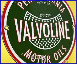 Vintage Valvoline Motor Oil Porcelain Sign Service Station Gas Lubester Pump