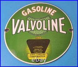 Vintage Valvoline Motor Oil Sign Gas Pump Service Station Porcelain Sign