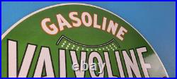 Vintage Valvoline Motor Oil Sign Gas Pump Service Station Porcelain Sign