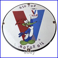 Vintage Valvoline Motor Oil Sign Gas Pump Station Porcelain Sign