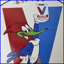 Vintage Valvoline Motor Oil Sign Gas Pump Station Porcelain Sign