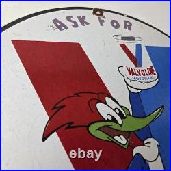 Vintage Valvoline Motor Oil Sign Gas Pump Station Porcelain Sign