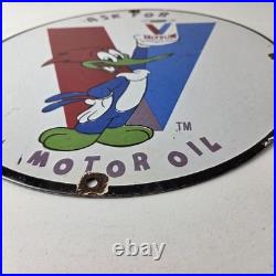 Vintage Valvoline Motor Oil Sign Gas Pump Station Porcelain Sign