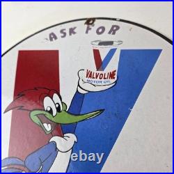Vintage Valvoline Motor Oil Sign Gas Pump Station Porcelain Sign
