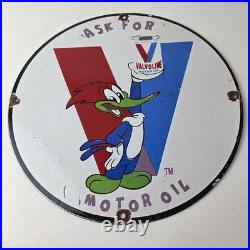 Vintage Valvoline Motor Oil Sign Gas Pump Station Porcelain Sign