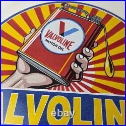 Vintage Valvoline Motor Oil Sign Gas Service Station Porcelain Ad Sign