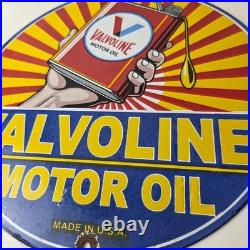 Vintage Valvoline Motor Oil Sign Gas Service Station Porcelain Ad Sign