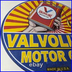 Vintage Valvoline Motor Oil Sign Gas Service Station Porcelain Ad Sign