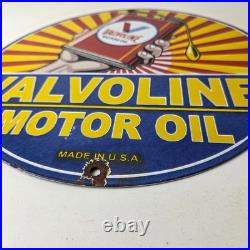 Vintage Valvoline Motor Oil Sign Gas Service Station Porcelain Ad Sign