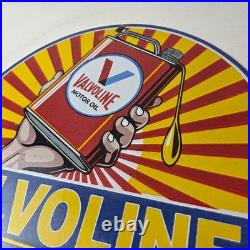 Vintage Valvoline Motor Oil Sign Gas Service Station Porcelain Ad Sign