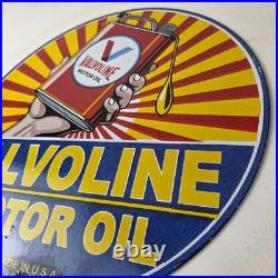 Vintage Valvoline Motor Oil Sign Gas Service Station Porcelain Ad Sign