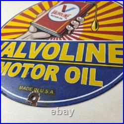 Vintage Valvoline Motor Oil Sign Gas Service Station Porcelain Ad Sign