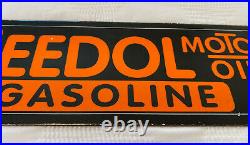 Vintage Veedol Motor 16 Porcelain Sign Car Gas Oil Truck Gasoline Automotive